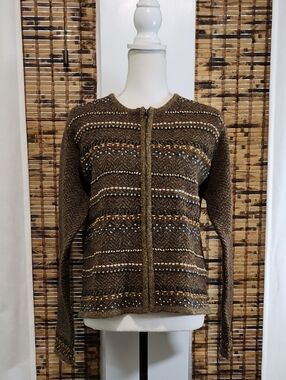 🍂 Vintage Robert Scott Earth-Tone Knit Cardigan Sweater 🍂